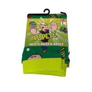Popeye Men’s Boxer Briefs L NWT Funny Graphic Novelty Underwear
